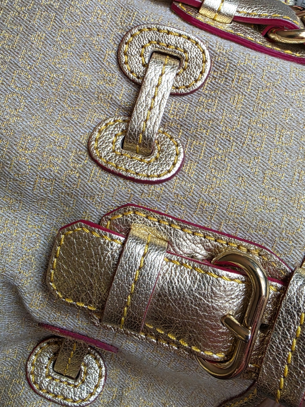 Gold Metallic Satchel Handbag Dooney & Bourke - Picture 7 of 8
